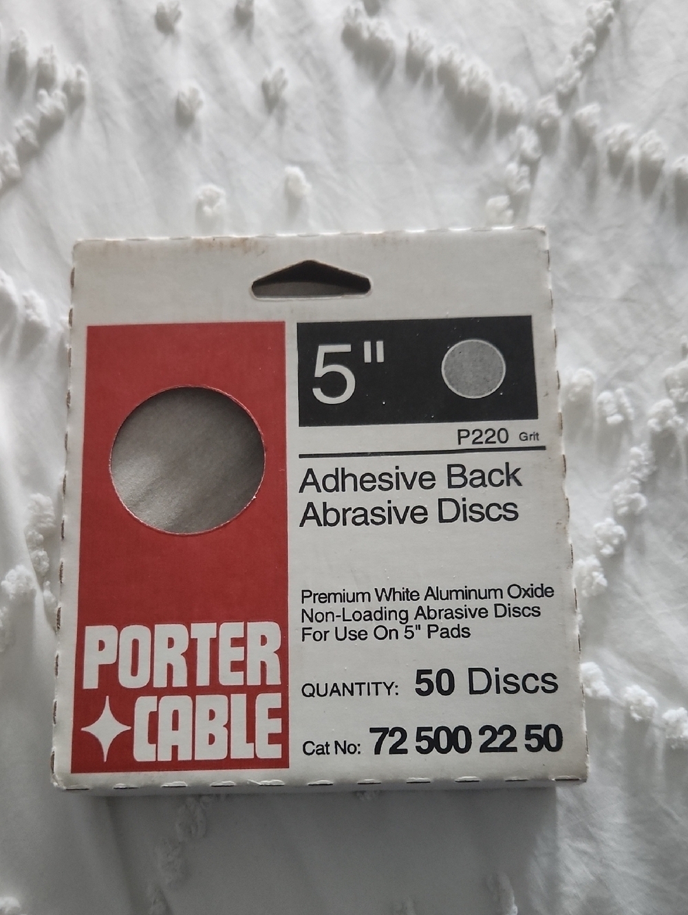 Porter-Cable 5" Adhesive Back Abrasive Discs - White/Red/Black